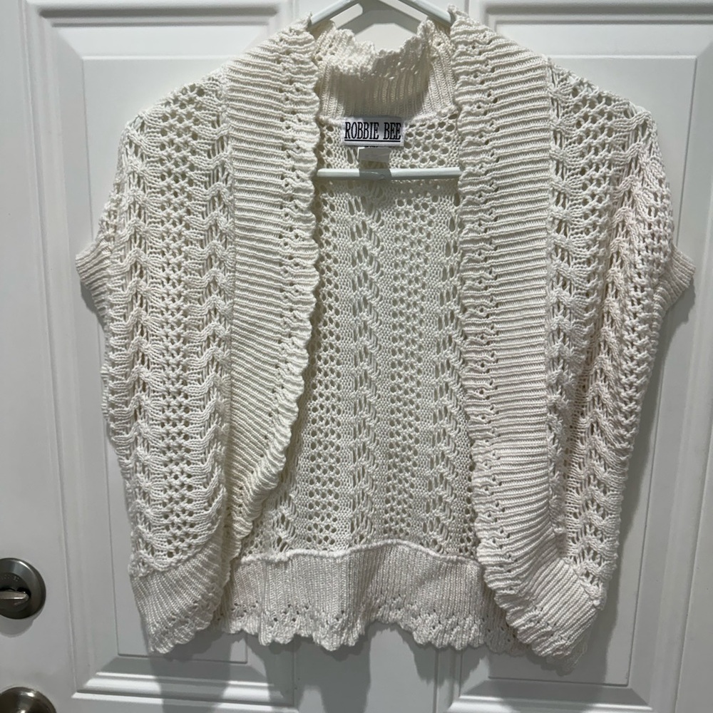 Robbie Bee Ivory Open Knit Sweater